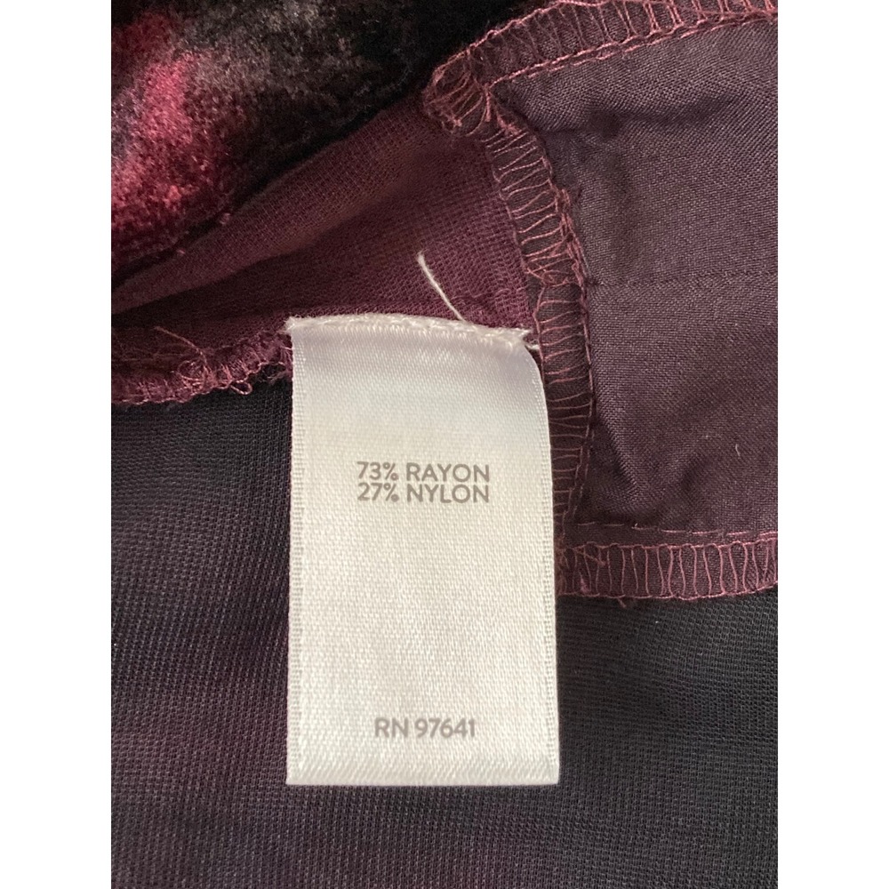 Pure Jill Women Velvet Tunic Top Plum Purple Tie Dye V-Neck XL Petite Whimsigoth - Picture 9 of 10